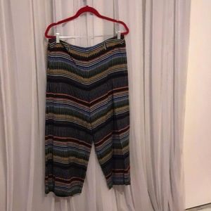 Loft wide leg geometric pattern slacks